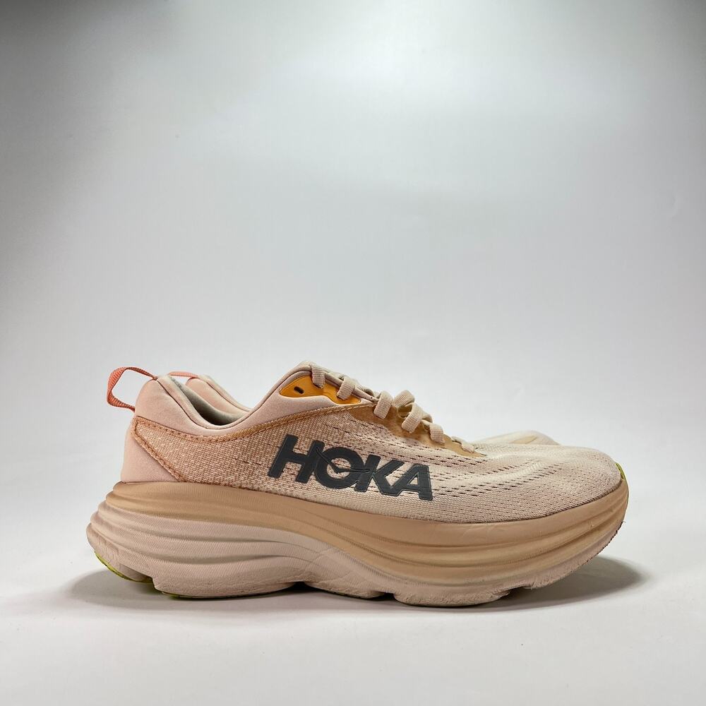 Hoka Bondi 8 Cream Vanilla Athletic Running Shoes 1127952 CMV Women's Size 7B